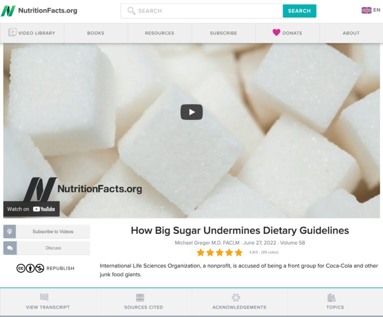 Nutrition Facts Mixes up their videos with transcripts and related resources